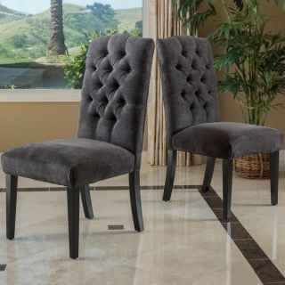 Christopher Knight Home Crown Top Dark Grey Fabric Dining Chair (Set