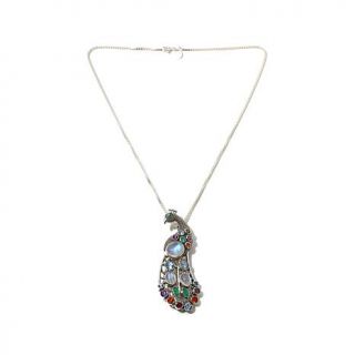 Nicky Butler 3.48ctw Multigemstone Sterling Silver "Peacock" Pin/Pendant with 1   8159295