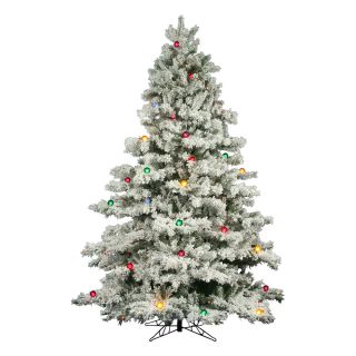Vickerman Flocked Alaskan 9 White Artificial Christmas Tree with 900