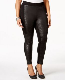 Jessica Simpson Plus Size Textured Faux Leather Front Leggings   Plus