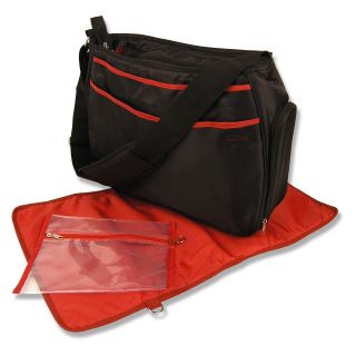 Trend Lab Hobo Diaper Bag   Black/Brick Red   Diaper Bags