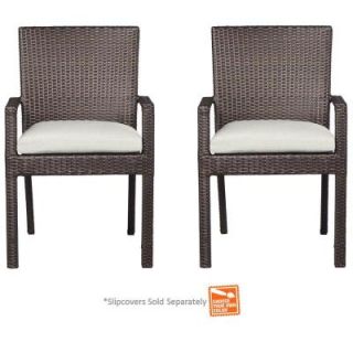 Hampton Bay Beverly Patio Dining Arm Chairs with Cushion Insert (2 Pack) (Slipcovers Sold Separately) 55 23311A   Mobile