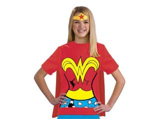 Wonder Woman Shirt & Headpiece Costume Set Adult X Large 16 20