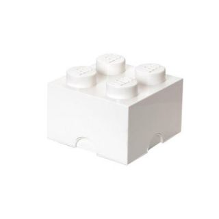 LEGO Storage Brick 4   9.84 in. D x 9.92 in. W x 7.12 in. H Stackable Polypropylene in White 40030635