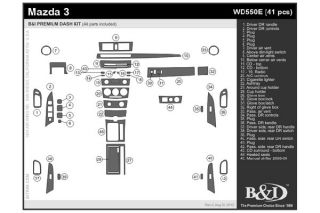 2008, 2009 Mazda 3 Wood Dash Kits   B&I WD550E DCF   B&I Dash Kits