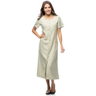 La Cera Womens Sage Green Silk Button front Dress   16257148