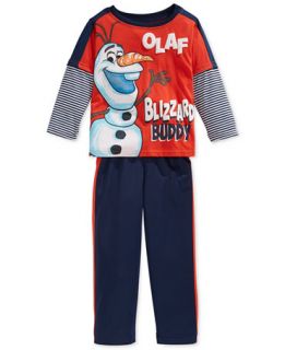 Nannette Little Boys 2 Piece Olaf Layered Look Hooded Shirt & Pants